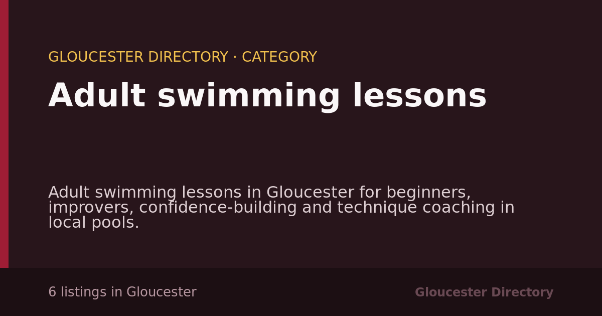Adult swimming lessons in Gloucester — 6 local listings
