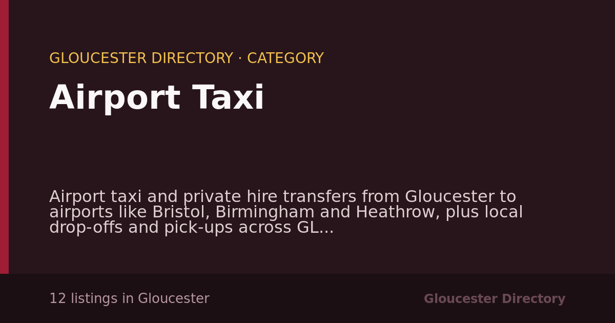 Airport Taxi in Gloucester — 12 local listings