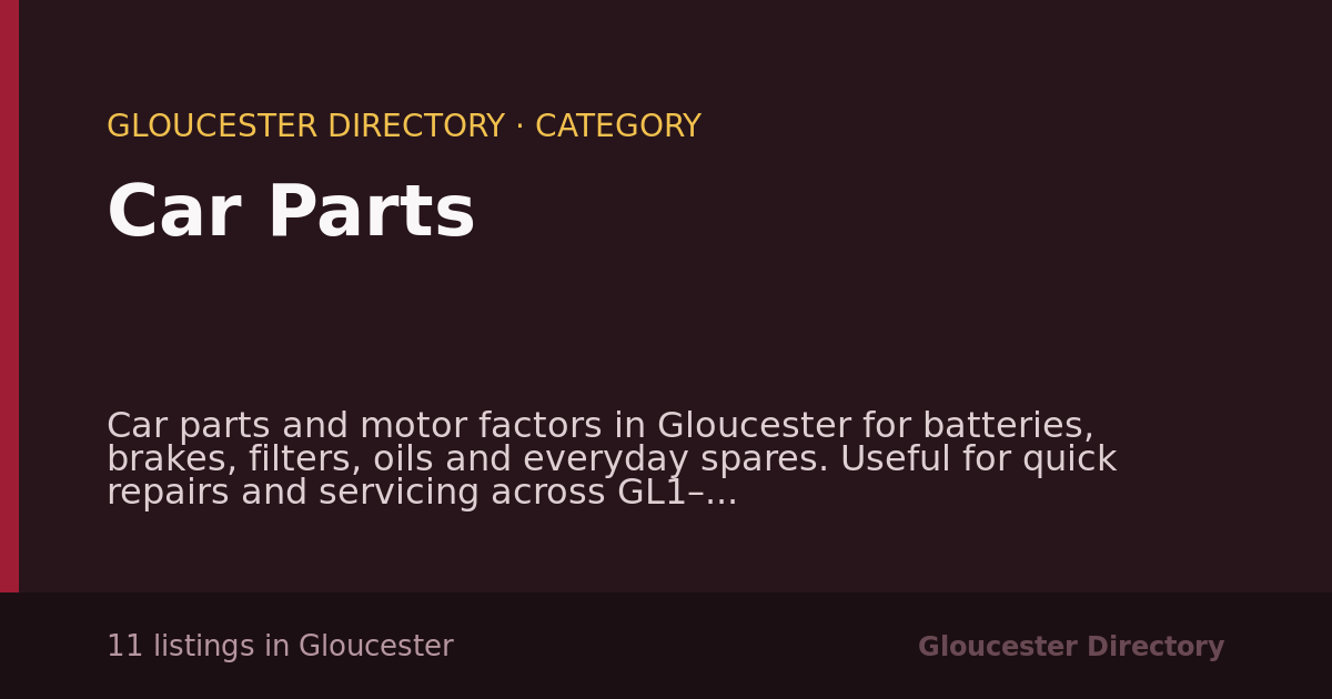 Car Parts in Gloucester — 11 local listings