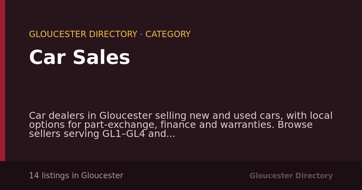 Car Sales in Gloucester — 14 local listings