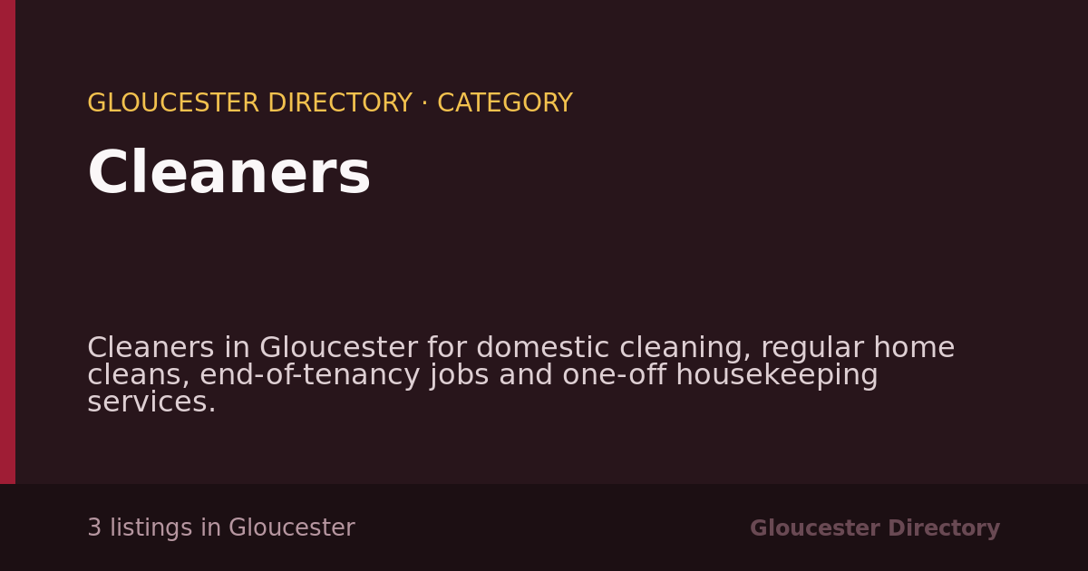 Cleaners in Gloucester — 3 local listings