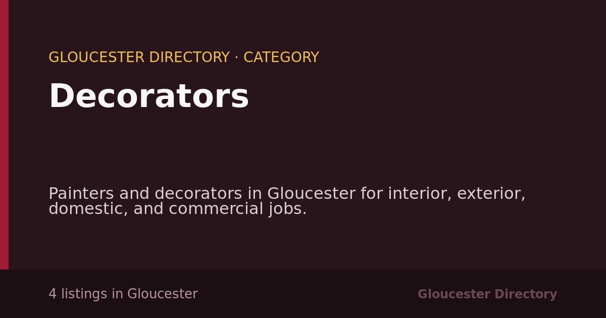 Decorators in Gloucester — 4 local listings