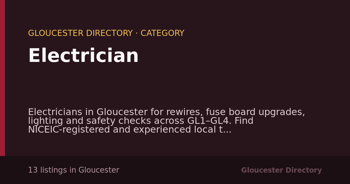 Electrician in Gloucester — 13 local listings