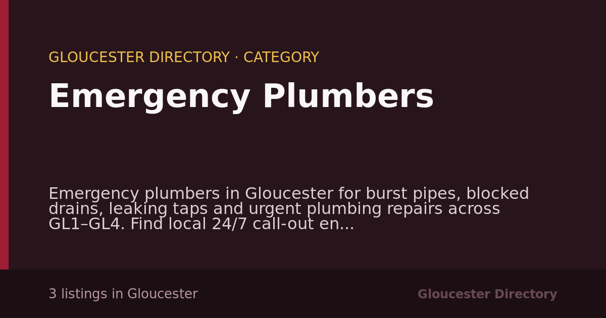 Emergency Plumbers in Gloucester — 3 local listings