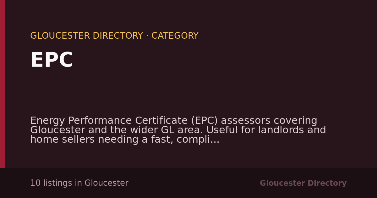 EPC in Gloucester — 10 local listings