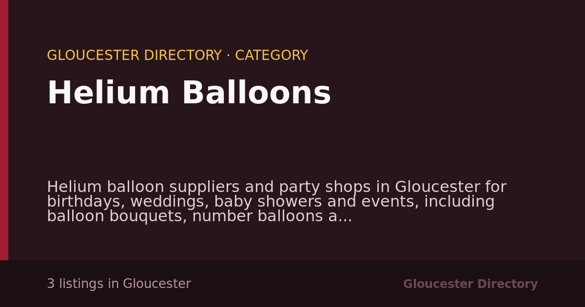 Helium Balloons in Gloucester — 3 local listings