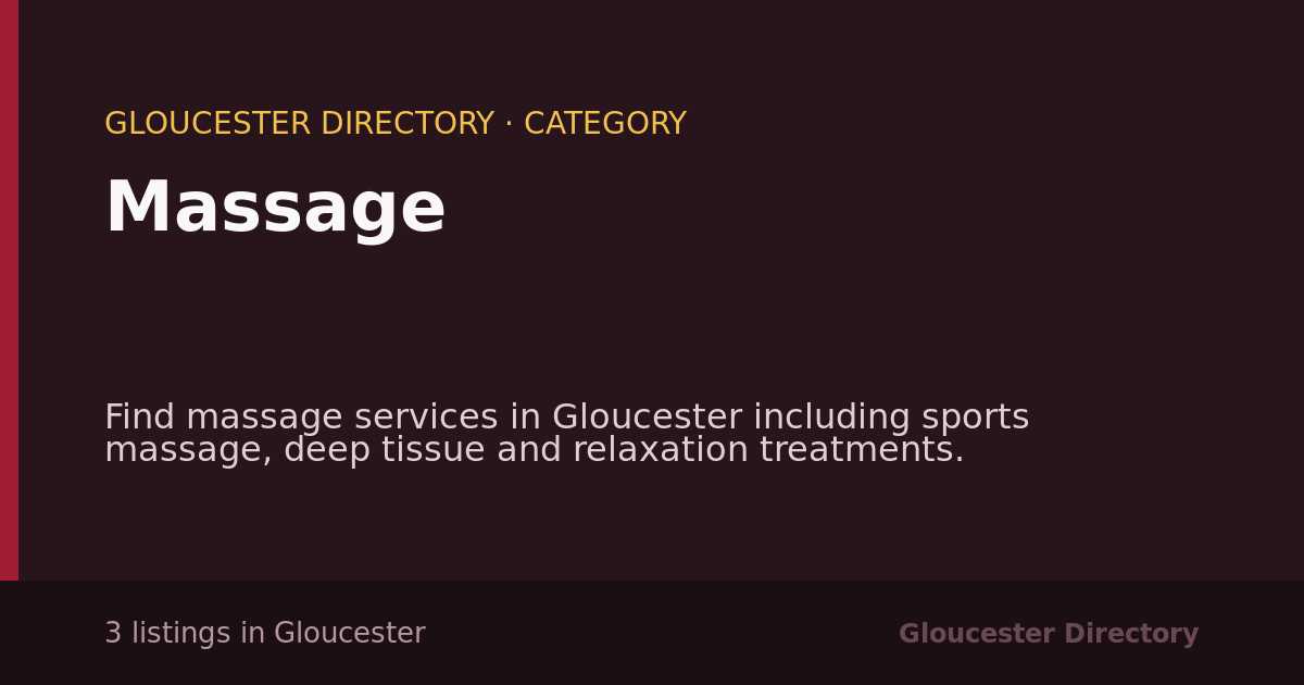 Massage in Gloucester — 3 local listings