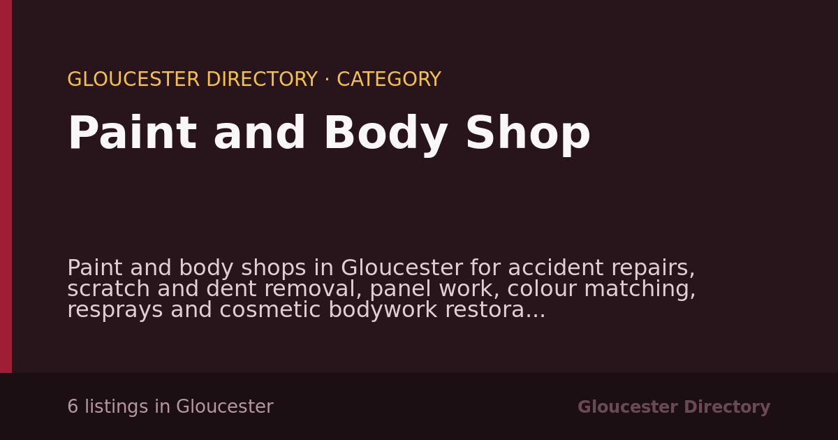 Paint and Body Shop in Gloucester — 6 local listings