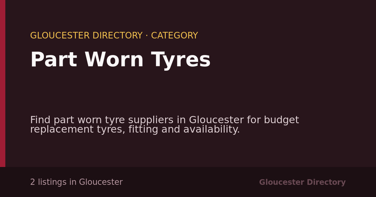 Part Worn Tyres in Gloucester — 2 local listings