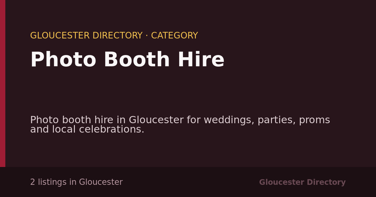 Photo Booth Hire in Gloucester — 2 local listings