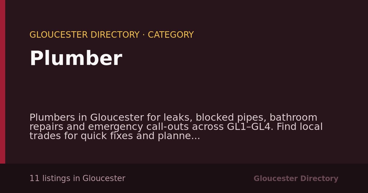 Plumber in Gloucester — 11 local listings