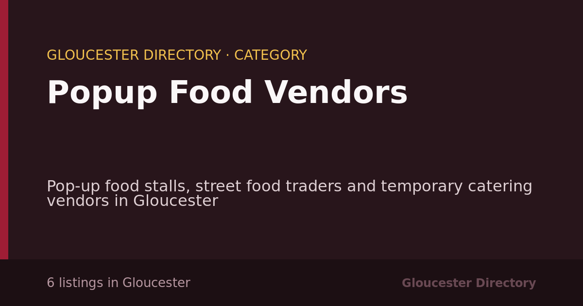 Popup Food Vendors in Gloucester — 6 local listings