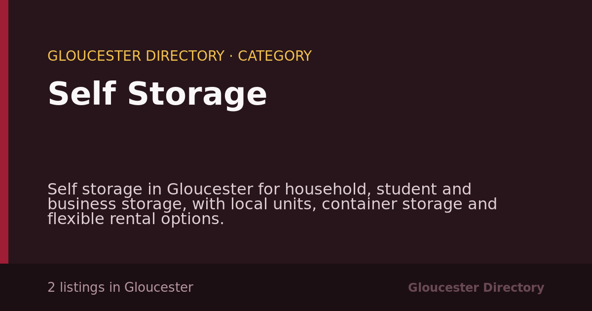 Self Storage in Gloucester — 2 local listings