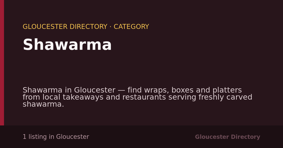 Shawarma in Gloucester — 1 local listing