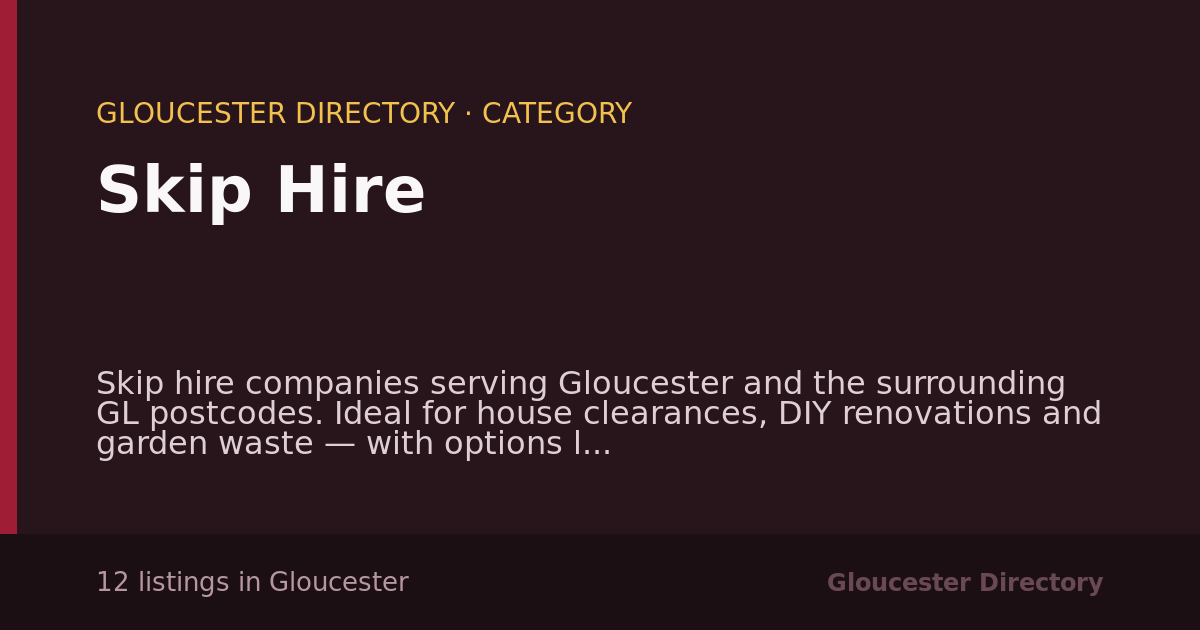 Skip Hire in Gloucester — 12 local listings
