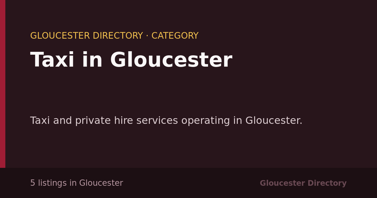 Taxi in Gloucester in Gloucester — 5 local listings