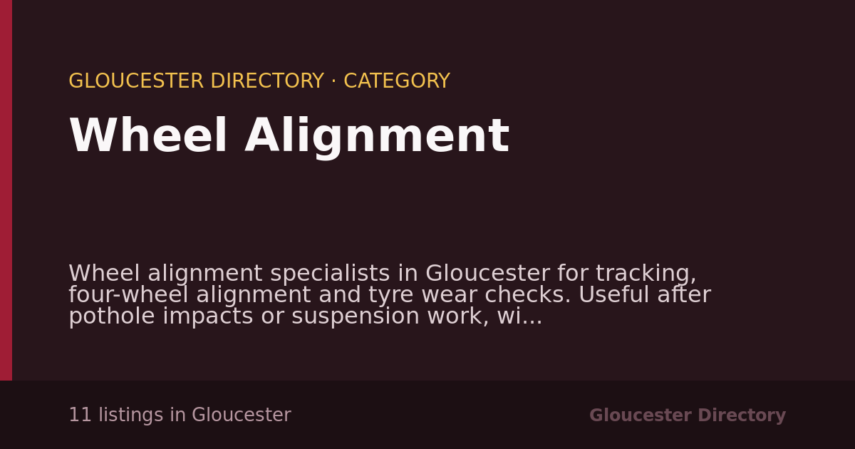 Wheel Alignment in Gloucester — 11 local listings