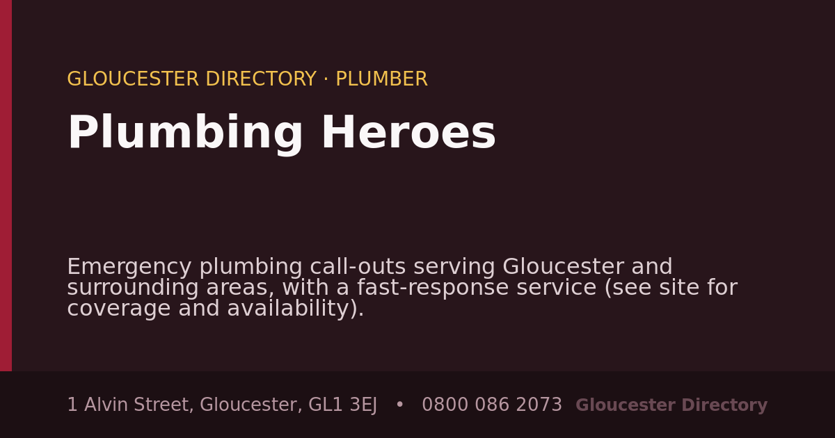 Plumbing Heroes — Plumber in Gloucester