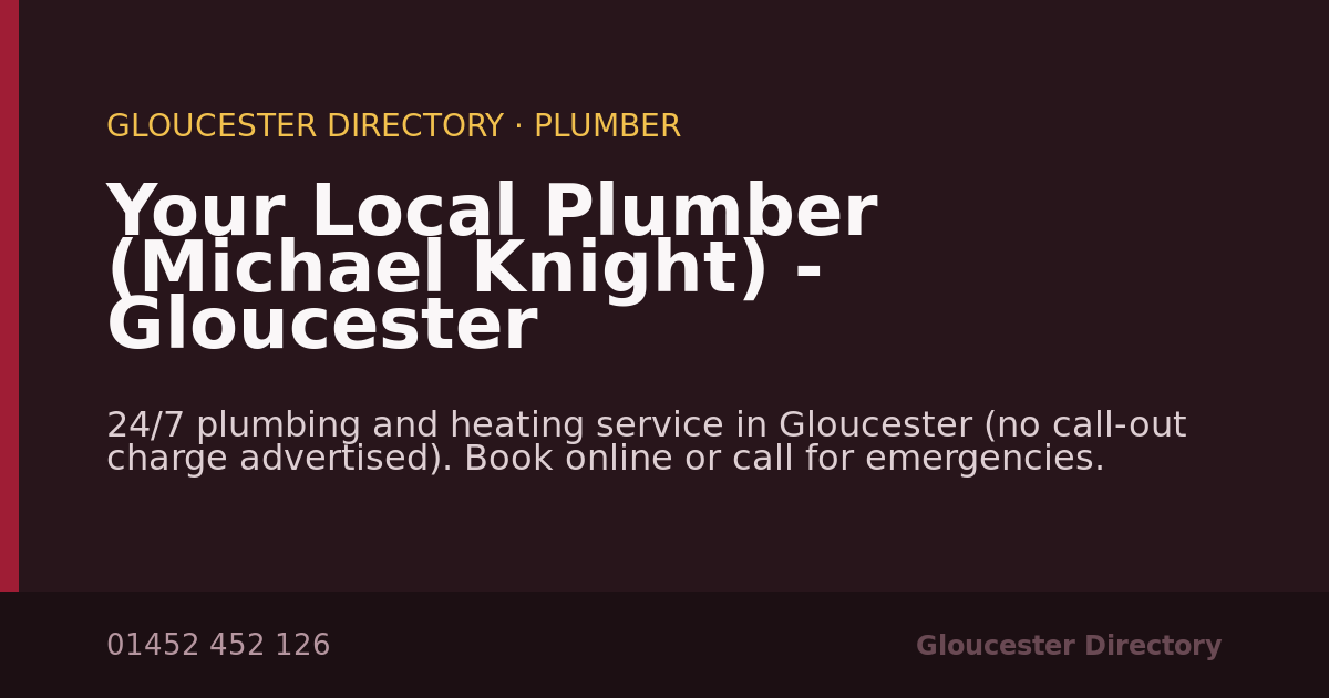 Your Local Plumber (Michael Knight) - Gloucester — Plumber in Gloucester