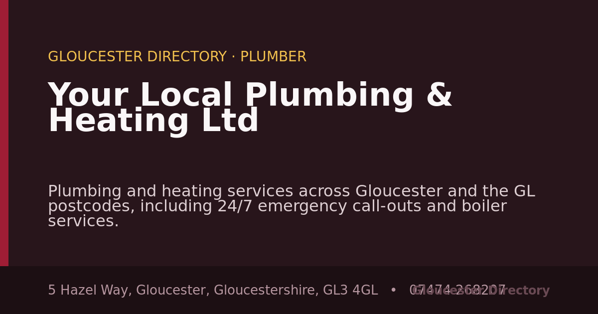 Your Local Plumbing & Heating Ltd — Plumber in Gloucester